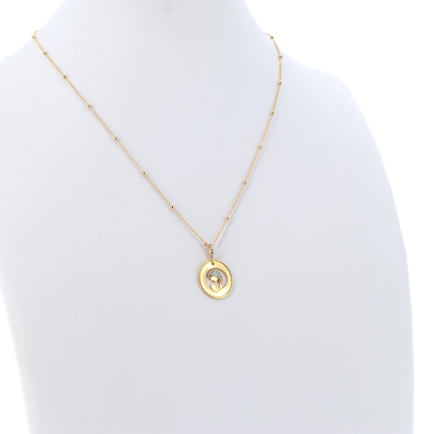Collana Nativitas, pendente Madonna con Bambino con zirconi, argento 925