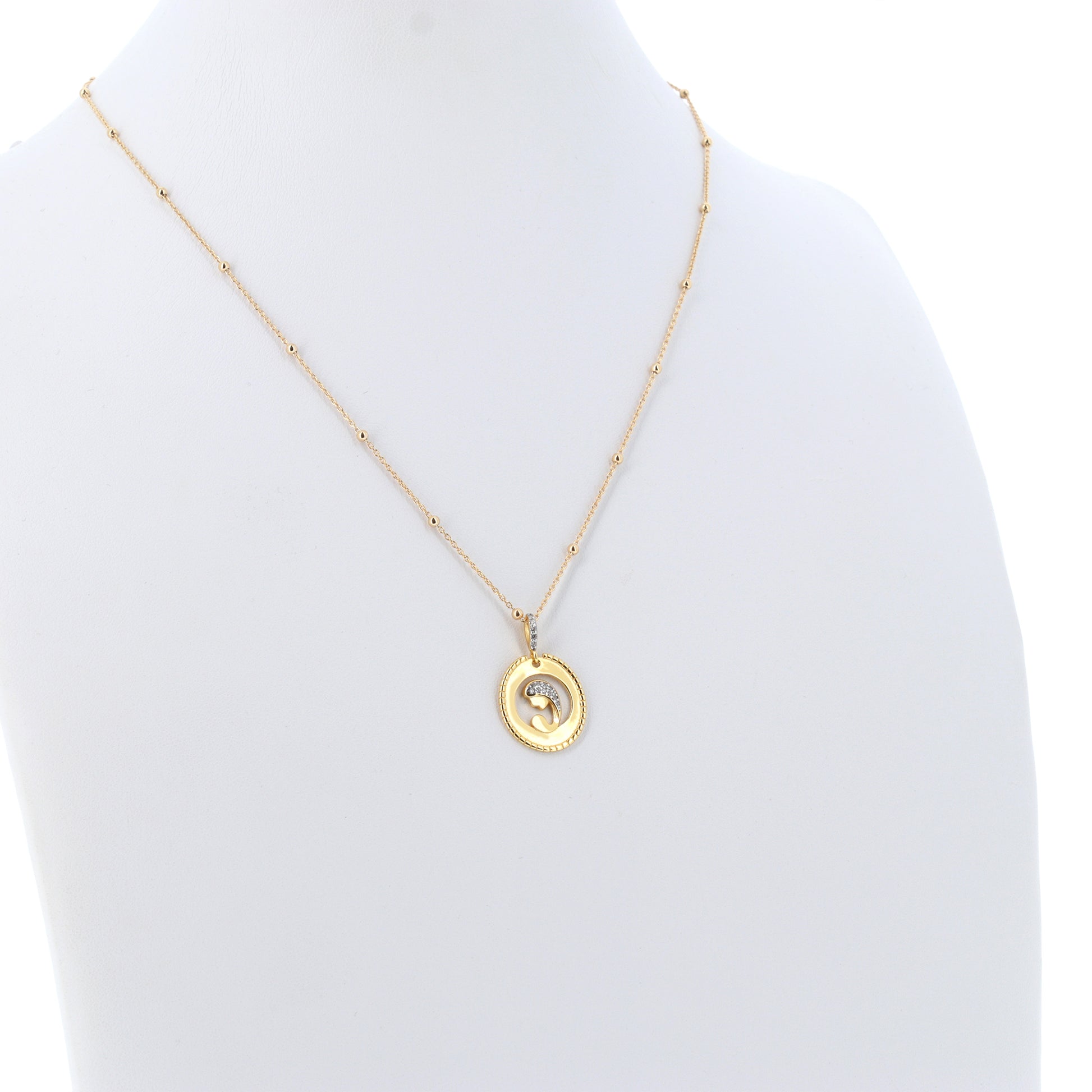 Collana Nativitas, pendente Madonna con Bambino con zirconi, argento 925
