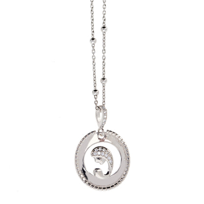Collana Nativitas, pendente Madonna con Bambino con zirconi, argento 925