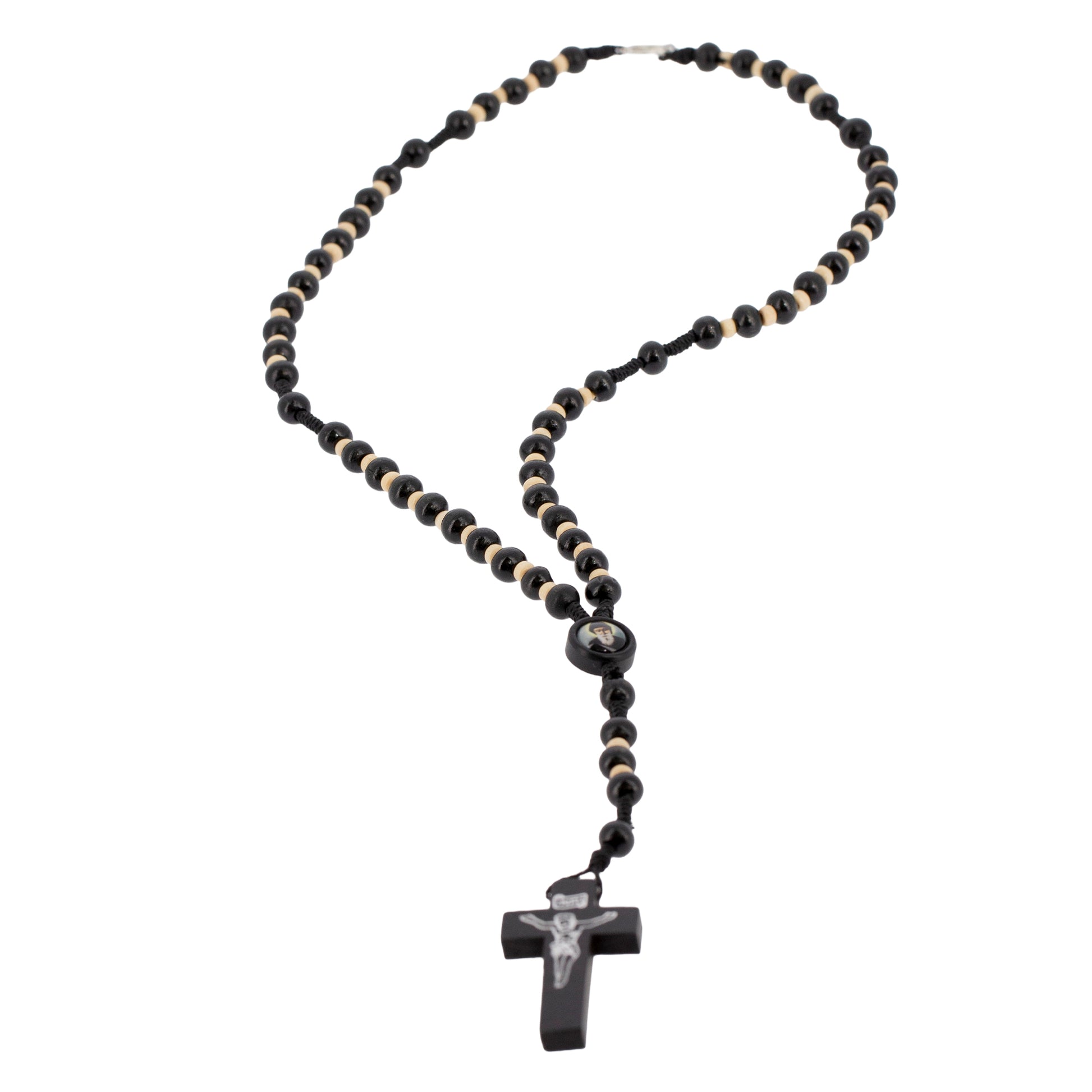 Corona del Rosario San Charbel in legno con chiusura. Indossabile