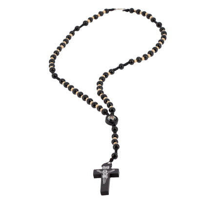 Corona del Rosario San Charbel in legno con chiusura. Indossabile