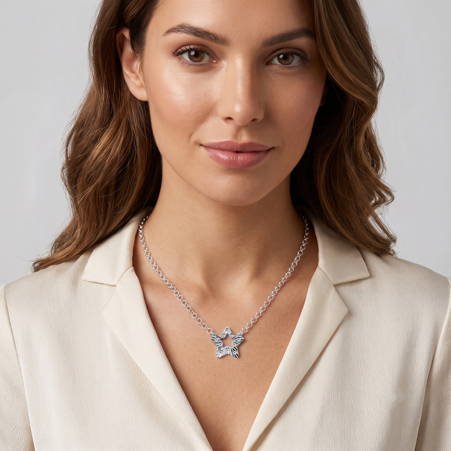 Collana Stella Lavorata in Bronzo 45 cm