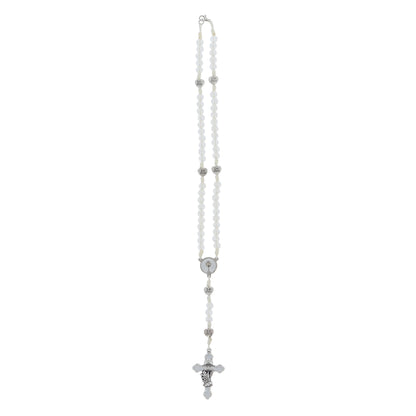 Rosario Prima Comunione smaltato bianco 6 mm con astuccio