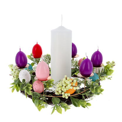 Corona pasquale, ghirlanda completa di candele. Diametro 40 cm