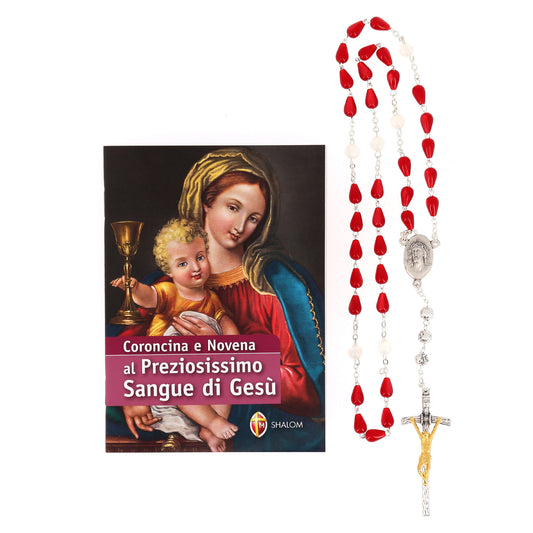 Confezione libro "Coroncina e Novena al Preziosissimo Sangue di Gesù" e Corona del Preziosissimo Sangue di Gesù