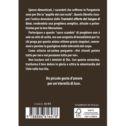 Confezione libro "Coroncina per le anime dei sacerdoti che soffrono in Purgatorio" e Corona Anime dei sacerdoti defunti