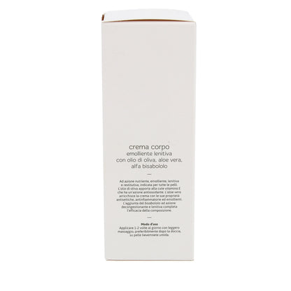 Crema corpo emolliente e lenitiva. Confezione da 150 ml