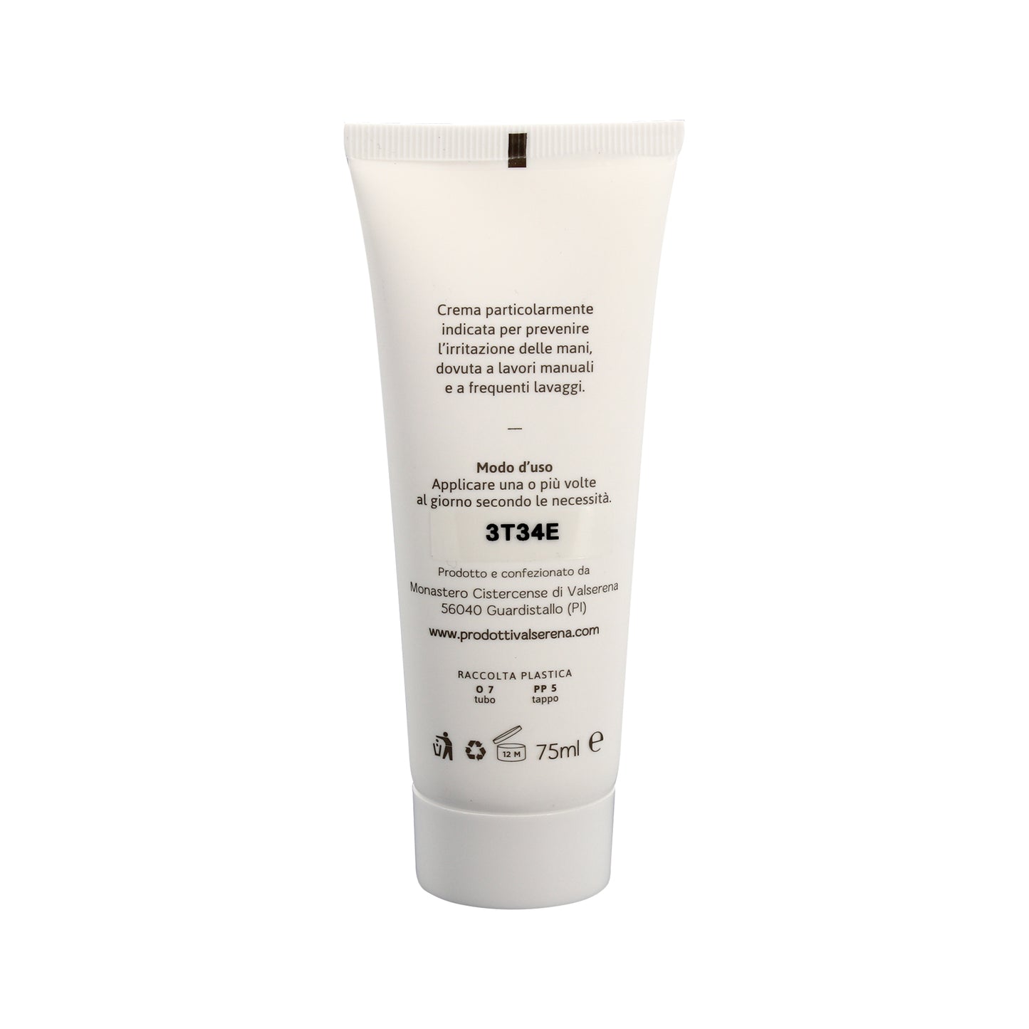 Crema mani idratante e lenitiva. Confezione da 75 ml