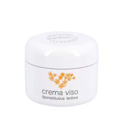 Crema viso liporestitutiva e lenitiva. Confezione da 50 ml