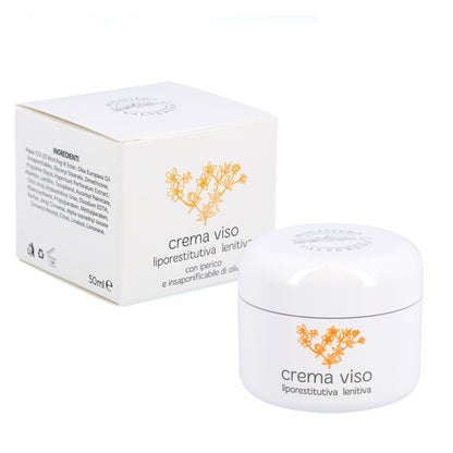 Crema viso liporestitutiva e lenitiva. Confezione da 50 ml