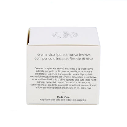 Crema viso liporestitutiva e lenitiva. Confezione da 50 ml