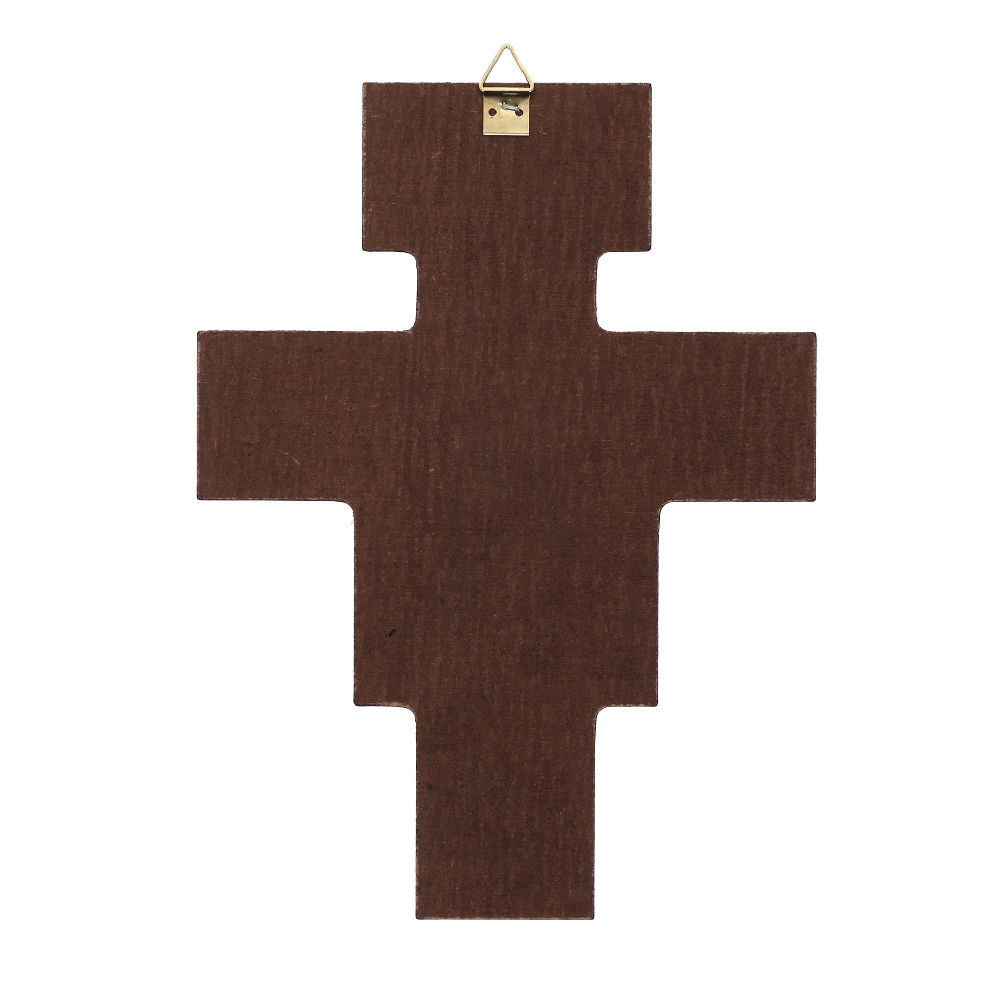 Crocifisso san Damiano in legno con rifilo. Altezza 22 cm