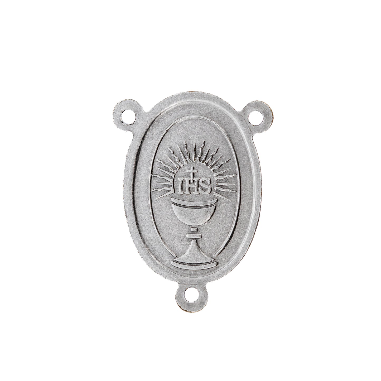Crociera St. Carlo Acutis, in ottone, retro calice Eucarestia. Dimensioni 1,5x2 cm