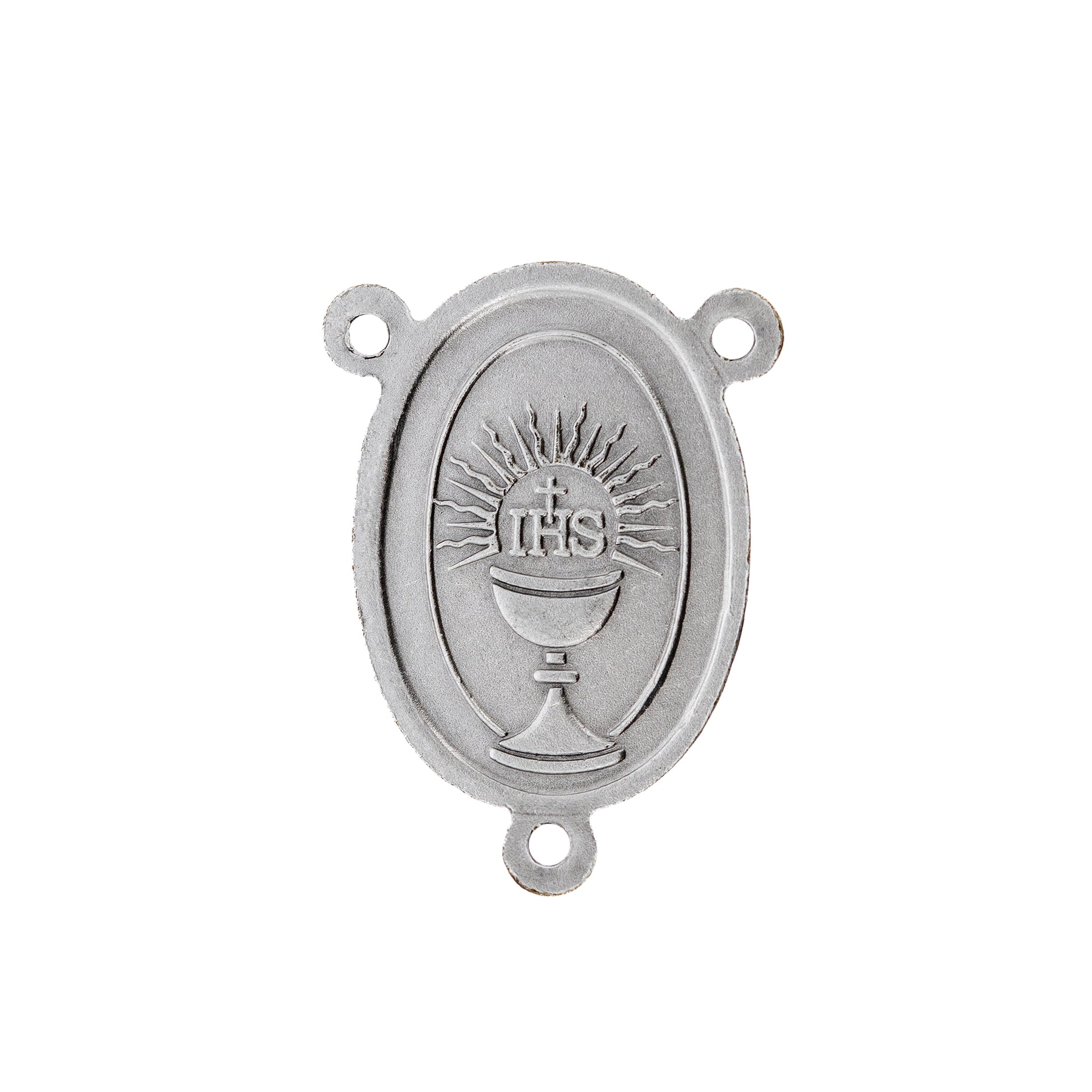 Crociera St. Carlo Acutis, in ottone, retro calice Eucarestia. Dimensioni 1,5x2 cm