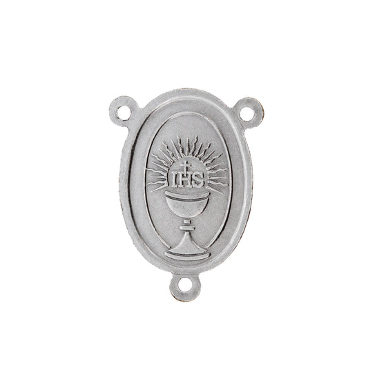 Crociera St. Carlo Acutis, in ottone, retro calice Eucarestia. Dimensioni 1,5x2 cm