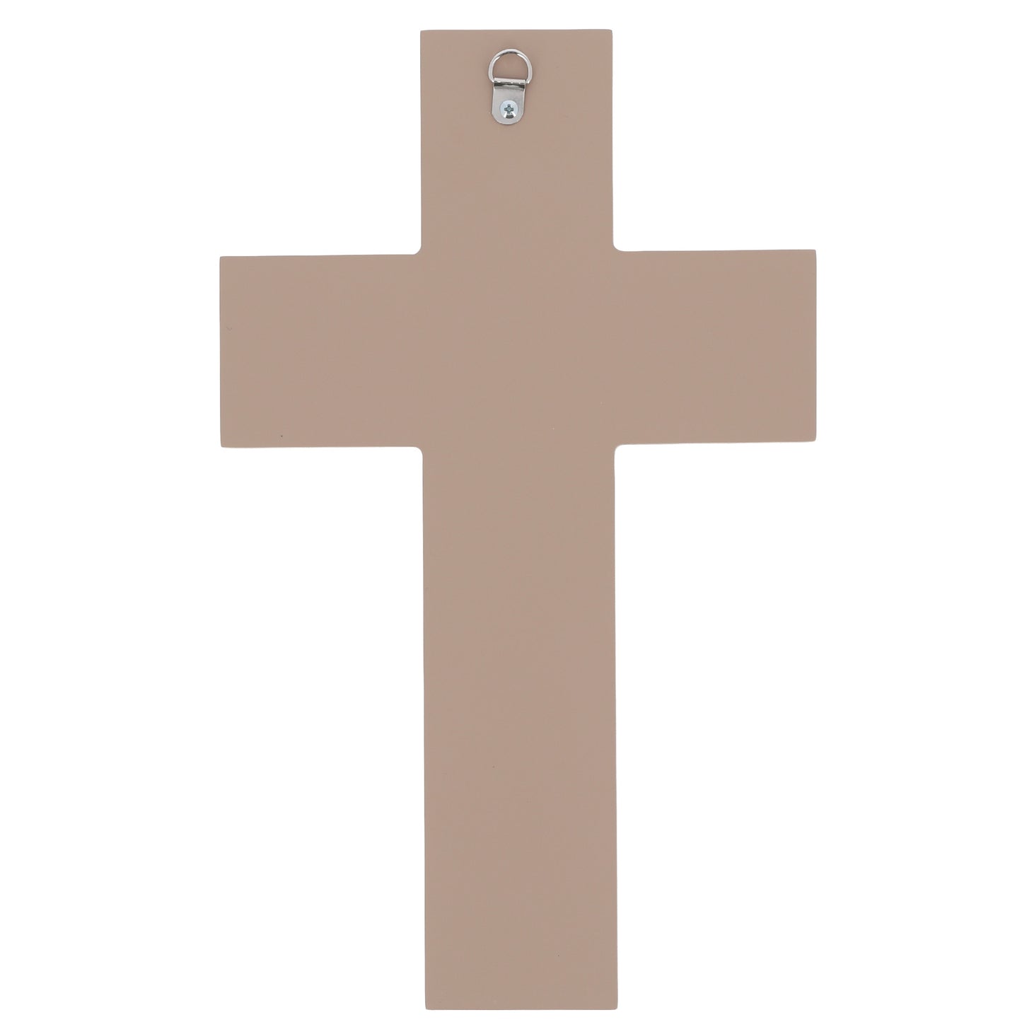 Croce in legno bicolore con Cristo stilizzato laserato – Crocifisso moderno da parete 28x17 cm
