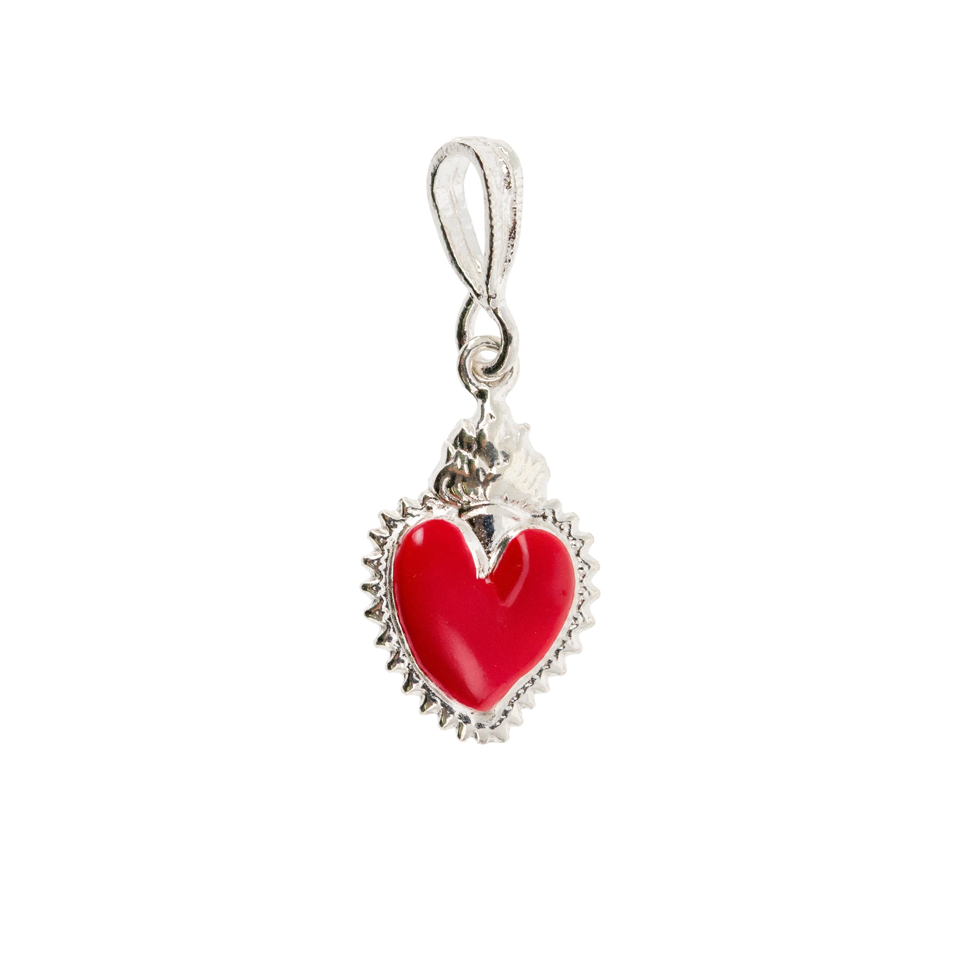 Ciondolo Cuore Votivo smaltato, argento 925