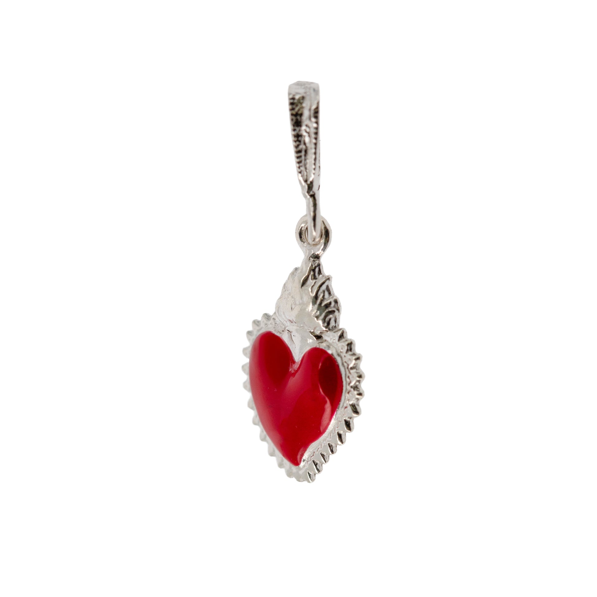 Ciondolo Cuore Votivo smaltato, argento 925