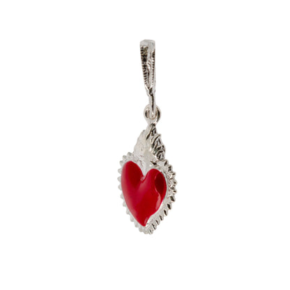 Ciondolo Cuore Votivo smaltato, argento 925