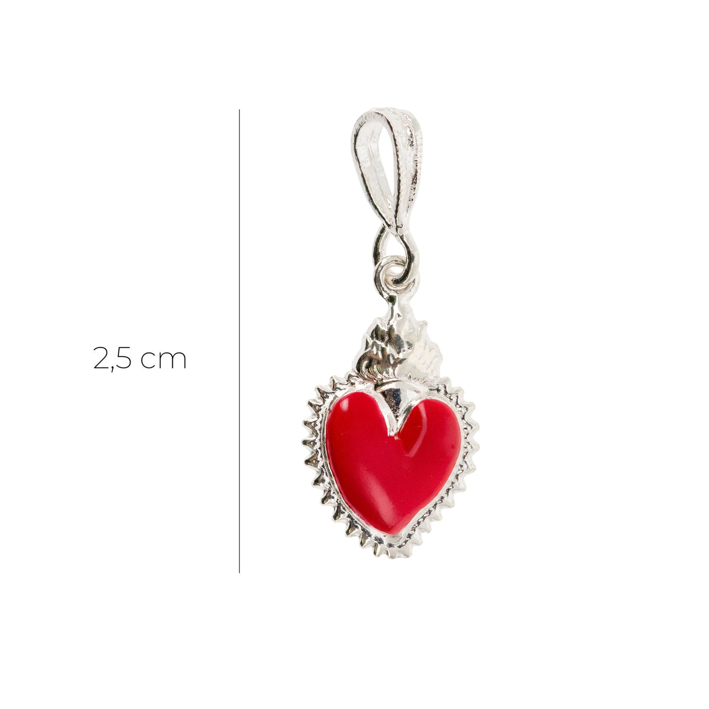 Ciondolo Cuore Votivo smaltato, argento 925