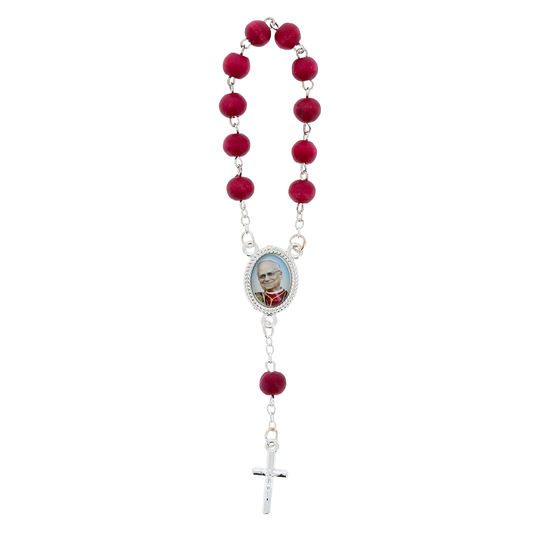 Decina dedicata a  Papa Leone XIV, con confezione e frase multilingue. Dimensioni 6,5x19