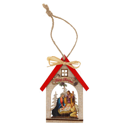 Colgador de casita de madera 7x9,5 cm