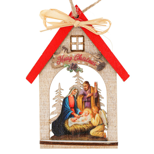 Colgador de casita de madera 7x9,5 cm