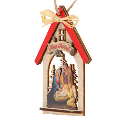 Colgador de casita de madera 7x9,5 cm