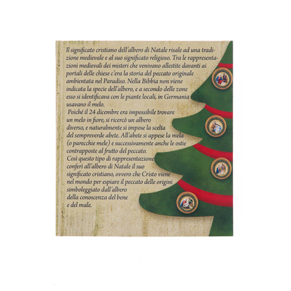 Addobbo natalizio con confezione e immagine oro a caldo. Soggetto Natività. Diametro 7 cm (4 soggetti assortiti)
