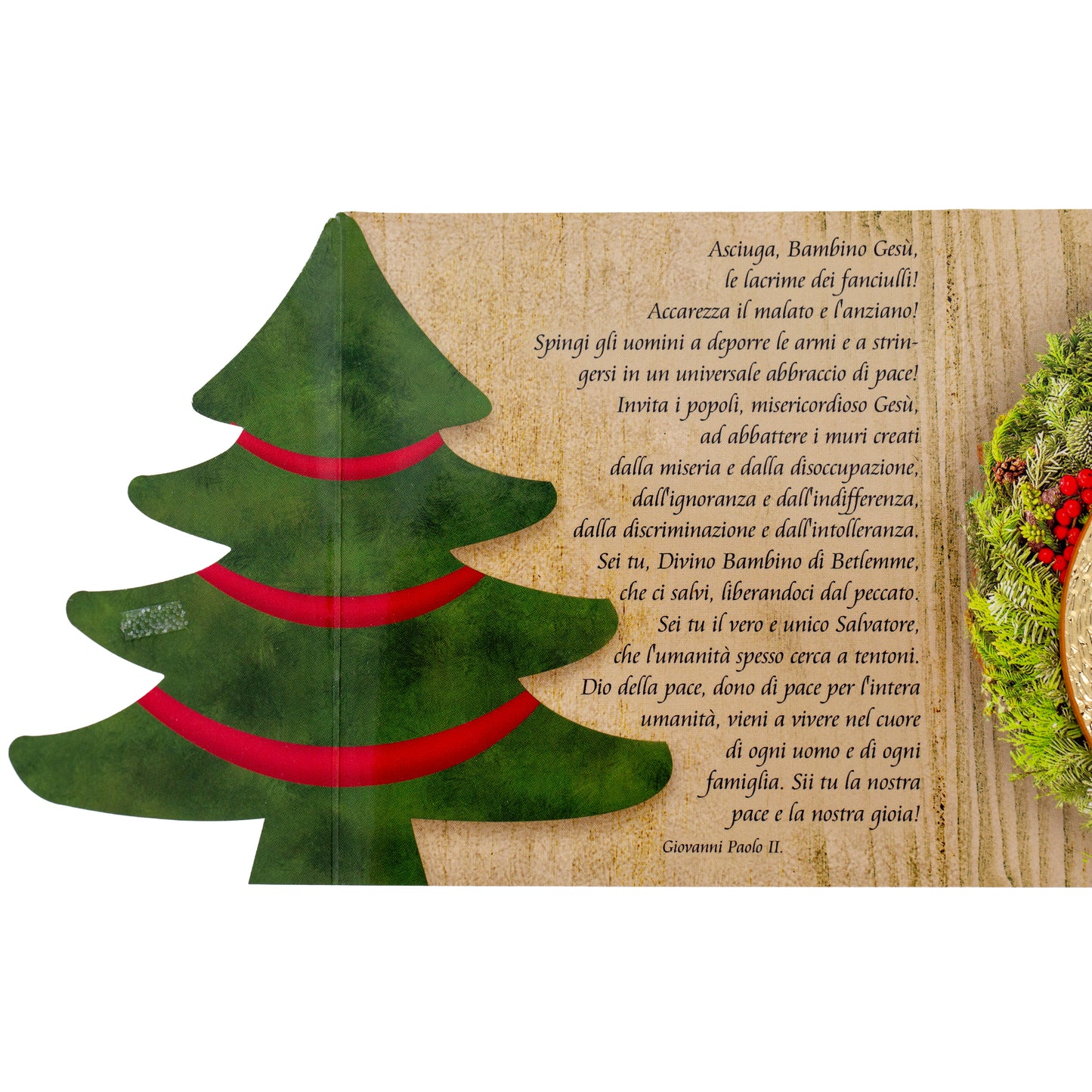 Addobbo natalizio con confezione e immagine oro a caldo. Soggetto Natività. Diametro 7 cm (4 soggetti assortiti)
