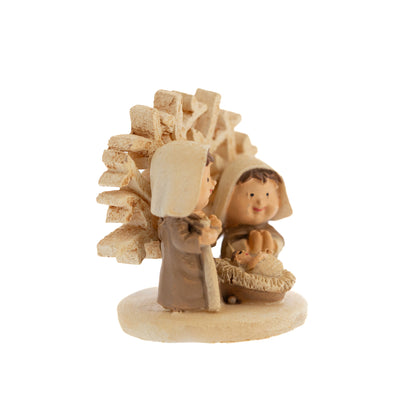 Decorazione natalizia Mini Natività in resina. Altezza 4 cm