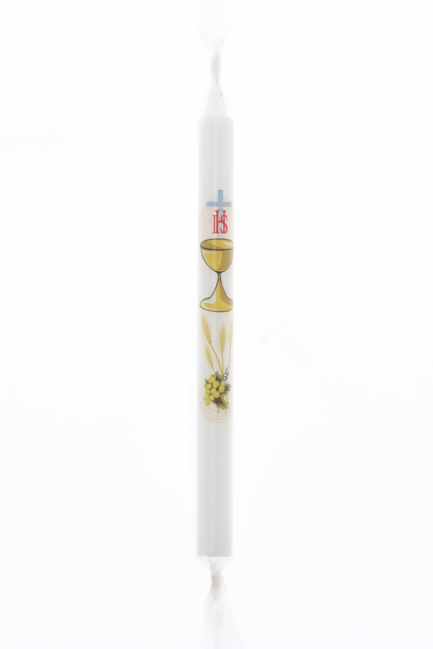 Candela per Comunione in busta trasparente. Dimensioni 2x27 cm