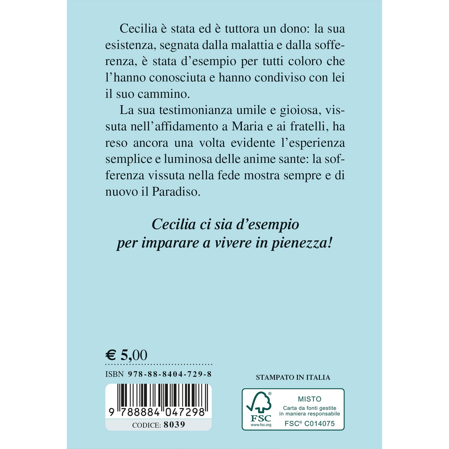 Il cielo di Cecilia. Un angelo che canta le lodi del Signore