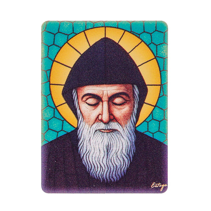Quadro San Charbel lucido 5,5x7,5 cm legno MDF