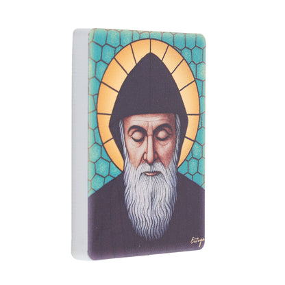 Quadro San Charbel lucido 5,5x7,5 cm legno MDF
