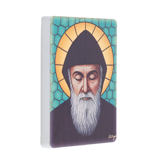 Quadro San Charbel lucido 5,5x7,5 cm legno MDF