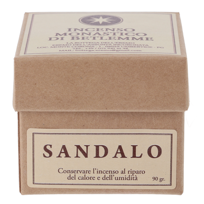 Incenso dei Monaci di Betlemme confezione da 90gr. Profumazione Sandalo