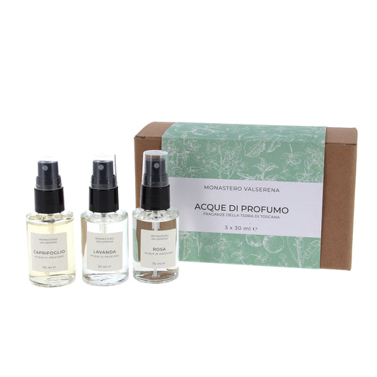 Cofanetto Tris Acque di Profumo Fragranze di Toscana. Confezione da 30x3 ml