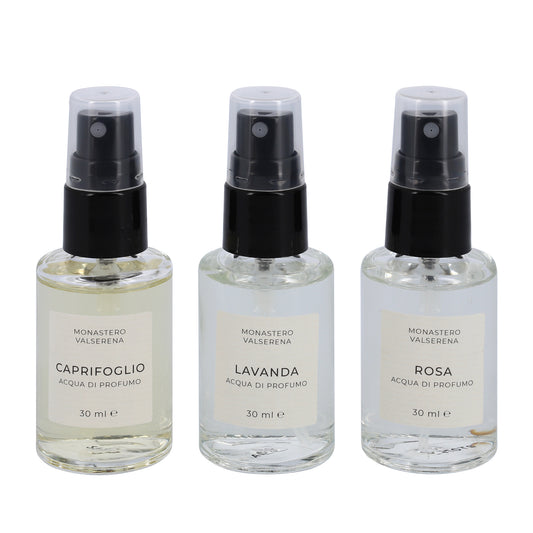 Cofanetto Tris Acque di Profumo Fragranze di Toscana. Confezione da 30x3 ml