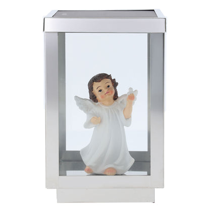 Lampada a luce solare con Angelo. Altezza 16 cm