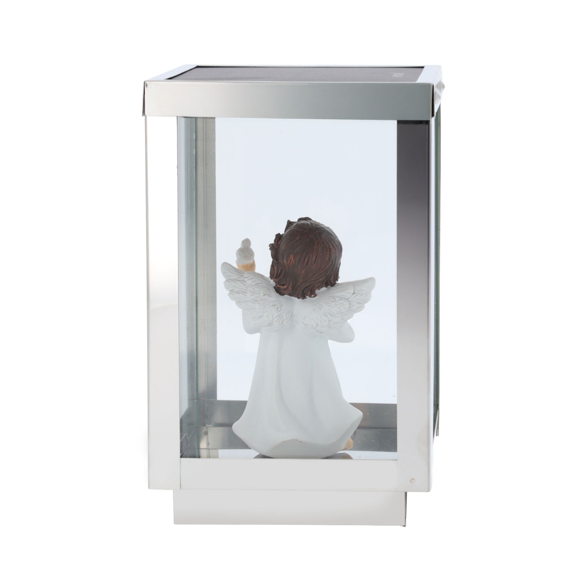 Lampada a luce solare con Angelo. Altezza 16 cm