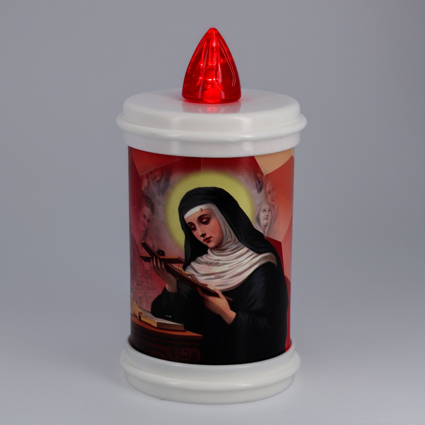Lumino elettronico "Santa Rita", durata 120 giorni. Altezza 13 cm