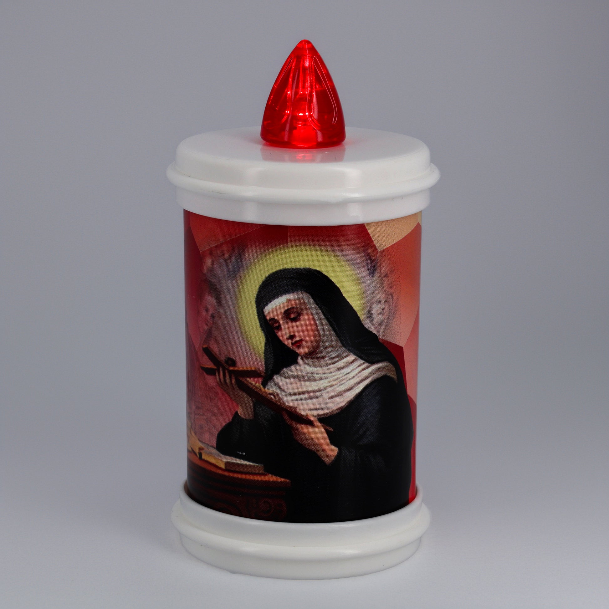 Lumino elettronico "Santa Rita", durata 120 giorni. Altezza 13 cm