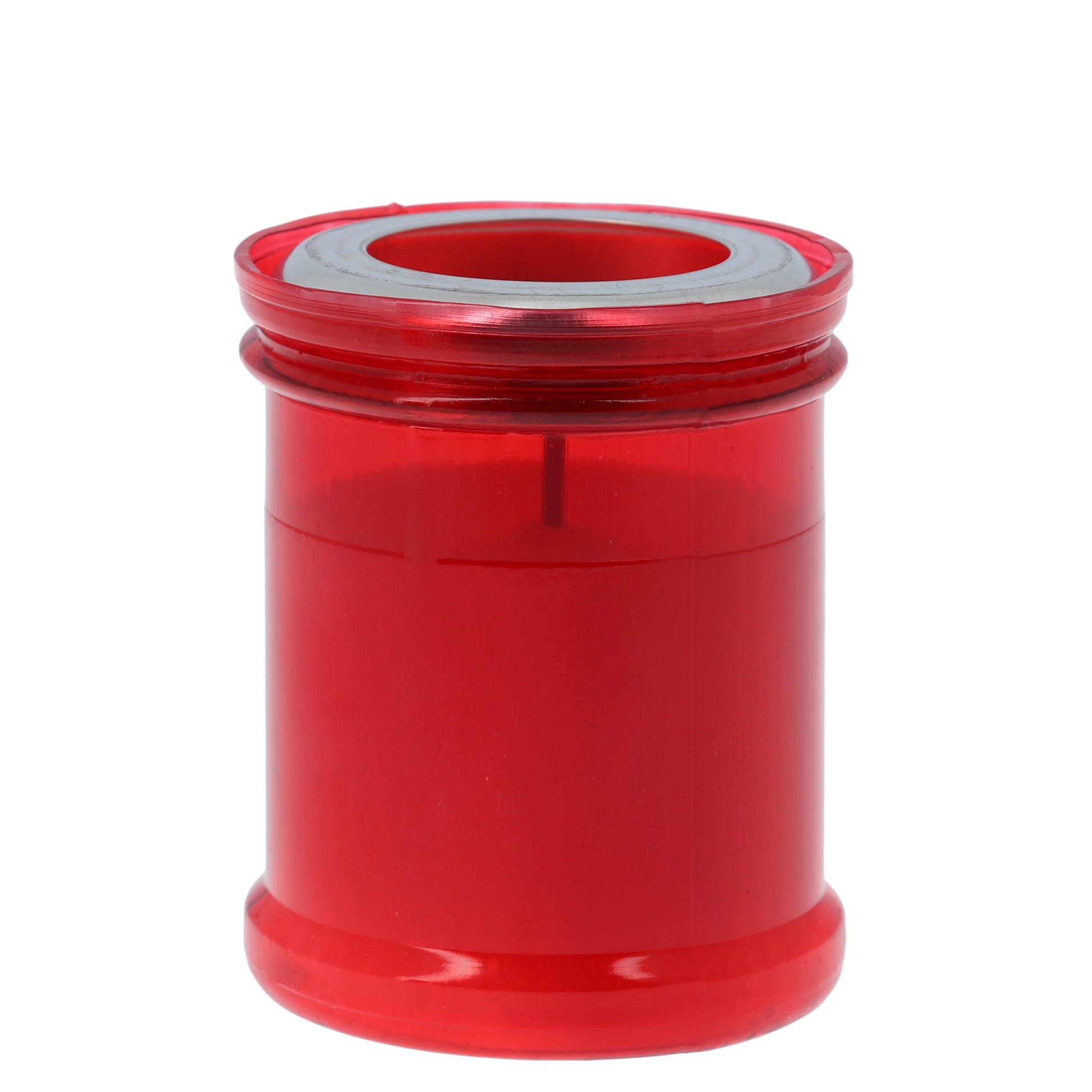Lumino Votivo in plastica rossa. Dimensioni 6,5x8 cm