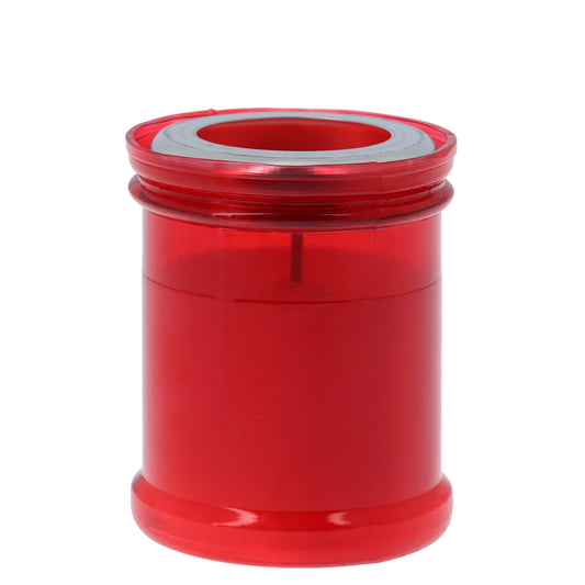 Lumino Votivo in plastica rossa. Dimensioni 6,5x8 cm