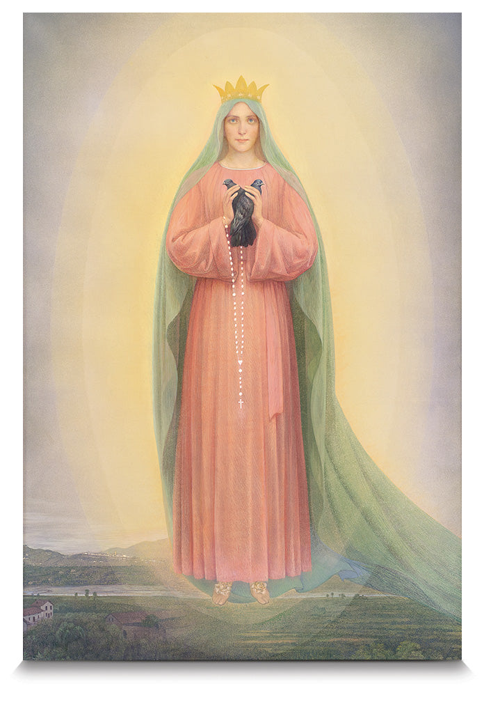 Santino Maria Regina della Famiglia a Ghiaie di Bonate, su retro "Preghiera alla Santa Famiglia".