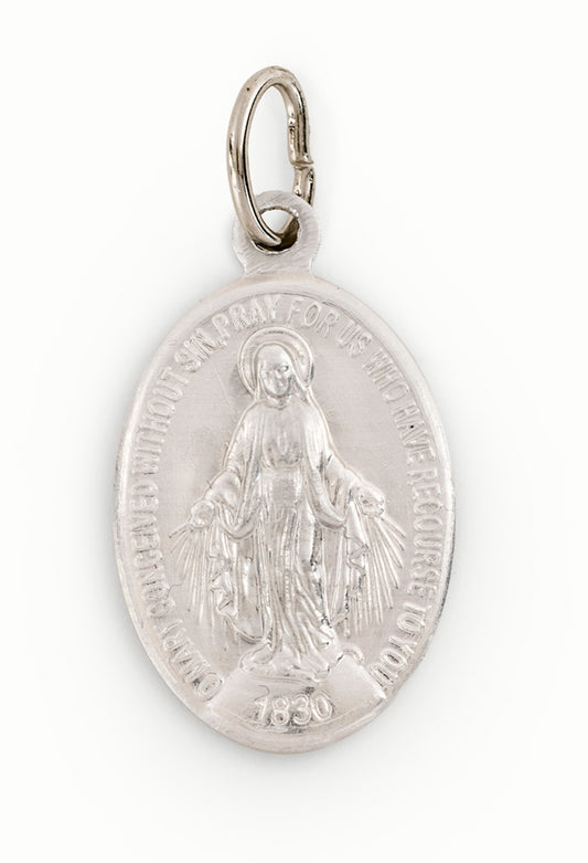 Medaglia Miracolosa in alluminio in lingua inglese. Altezza 2,2 cm