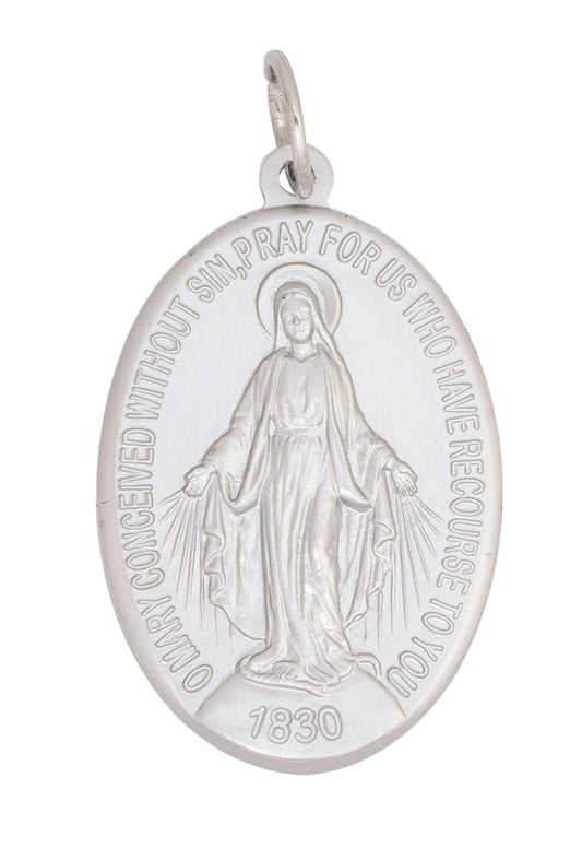 Medaglia Miracolosa in alluminio in lingua inglese. Altezza 5 cm