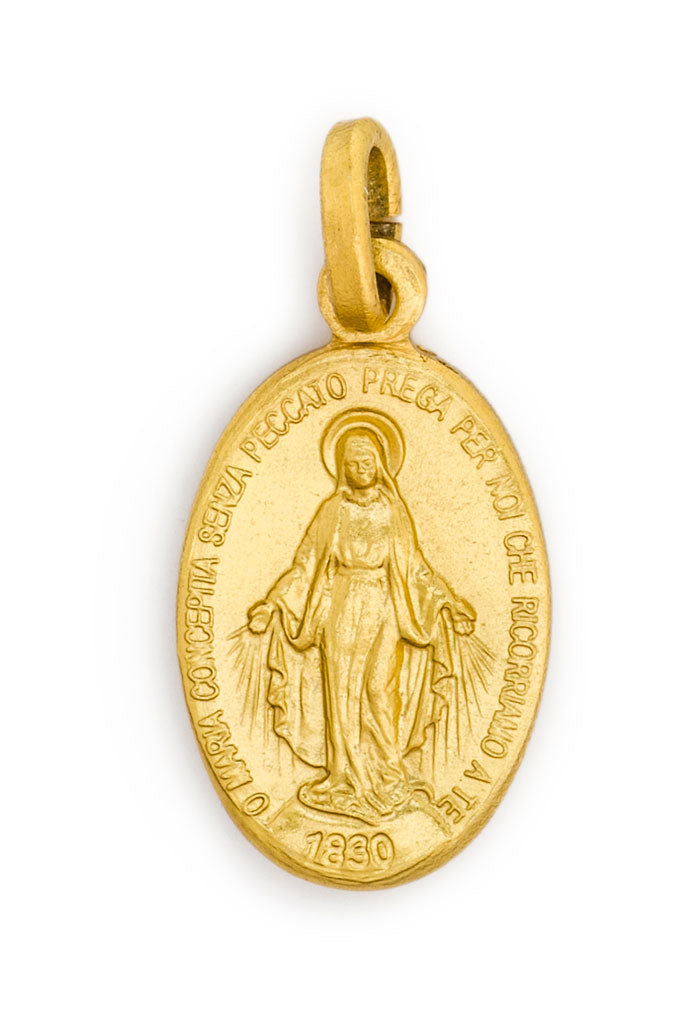 Medaglia Miracolosa in argento 925 bagnata oro. Altezza 1,6 cm