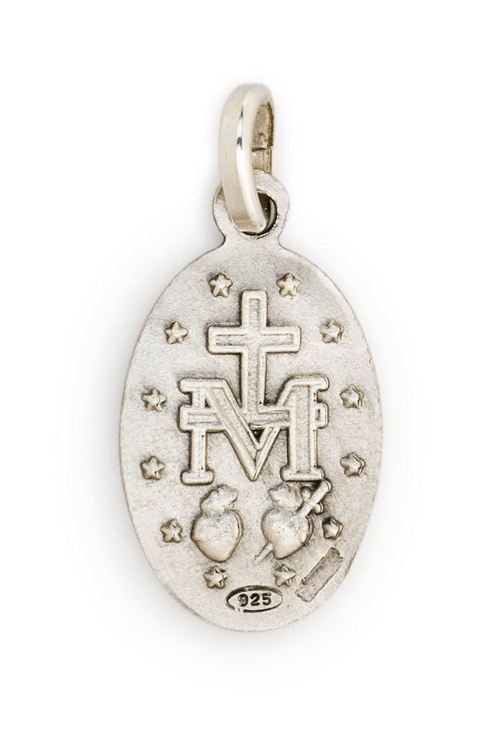 Medaglia Miracolosa in argento 925. Altezza 1,2 cm